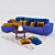 Modern 3-Piece Sofaset: Contemporary Elegance 3D model small image 1