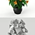 Vibrant Orange Abutilone: Height 0.4m 3D model small image 3