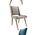 Velvet Mid Century Dining Chair 3D model small image 2