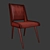 Velvet Mid Century Dining Chair 3D model small image 3