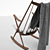Vintage Rocking Chair with White Cushion 3D model small image 2