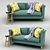 Vintage Green Sofa: Timeless Elegance in Your Living Room 3D model small image 1