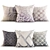 Elegant Embroidered Throw Pillows 3D model small image 1