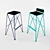 Sleek Steel Thorn Bar Stool 3D model small image 1