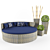 Seascape Round Braided Chaise & Flowerpot 3D model small image 1