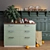 Ikea Metod Kitchen Set - Green Cabinet, Wood Worktop, Decoratives 3D model small image 1