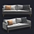 Modern Zen 3-Seater Sofa with Accent Pillows 3D model small image 1