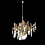 Mid-Century Italian Aluminum & Glass Chandelier 3D model small image 2