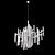 Mid-Century Italian Aluminum & Glass Chandelier 3D model small image 3