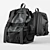 Universal Black Backpack 3D model small image 1