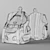 Universal Black Backpack 3D model small image 3