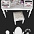 Provence Style Dressing Table Set 3D model small image 3
