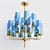 Hans-Agne Jakobsson Brass & Blue Glass Ceiling Lamp 3D model small image 1