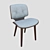 Elegant Nut Dining Chair 3D model small image 1