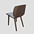 Elegant Nut Dining Chair 3D model small image 2