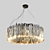 Elegant Steel Facet Chandelier 3D model small image 1