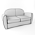 Cozy Comfort: Residential Sofa 3D model small image 3