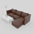 Sleek and Stylish Vimle Leather Sofa 3D model small image 2