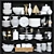 Porcelain Collection Wardrobe: Basket, Service, Cutlery, Glass, Jug, Vase 3D model small image 1