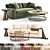 Baker Laguna Sofa Set: Elegant and Detailed 3D model small image 1