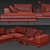 Modern Mondrian Style Sofa 3D model small image 2