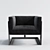 Elegant Eichholtz Mendoza Chair: Black Velvet Lux 3D model small image 3