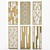 Modern Brass Decorative Panels - Set of 6 3D model small image 1