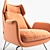 Bozzi Armchair: Italian Design, Iron Frame 3D model small image 3