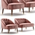 Modern Margot Sofa & Armchair Set 3D model small image 1