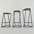 Rustic Metal-Leg Bar Chair 3D model small image 2