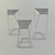 Rustic Metal-Leg Bar Chair 3D model small image 3