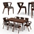 Elegant Fuga Dining Room Set 3D model small image 1