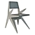 Stylish Aluminum Star Armchair 3D model small image 1