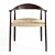 Elegant Solid Wood Armchair 3D model small image 2