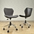 Modern Armless Office Chair 3D model small image 3
