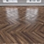 Italian Walnut Parquet: Herringbone, Linear & Chevron 3D model small image 2