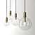 Minimalist Glass Ball Pendant Lamp 3D model small image 1