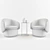 Modern Crescent Swivel Chair 3D model small image 2