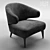 Sleek Minotti Aston Black Armchair 3D model small image 2