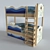 Title: Kids' Dreamland Bunk Bed 3D model small image 1