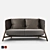 Round 2 Seater Sofa with Teak Legs 3D model small image 1