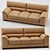 Elegant Malika Sofa - W215cm L90cm H85cm 3D model small image 2