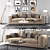 Luxe Velvet Lapo Sofa Set 3D model small image 1