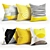 Abstract Yellow Pillow Set 3D model small image 1