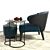 Elegant Minotti Aston Arm Chair Set 3D model small image 2