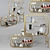 Adjustable Brass & Glass Etagere 3D model small image 1