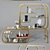 Adjustable Brass & Glass Etagere 3D model small image 2