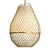 Natural Woven Wicker Pendant Light 3D model small image 1