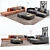 Modern Italian Corner Sofa: Ditre Italia Kim with Wooden Panel & Decor 3D model small image 1
