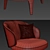 Elegant Lema Bice Arm Chair 3D model small image 3
